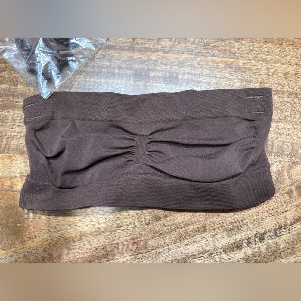 Skims Womens Everyday Sculpt Bandeau Bralette Ruched Strapless Brown Size XXS